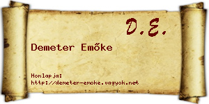 Demeter Emőke névjegykártya