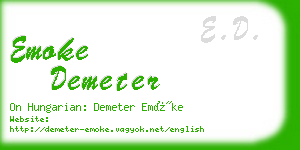 emoke demeter business card